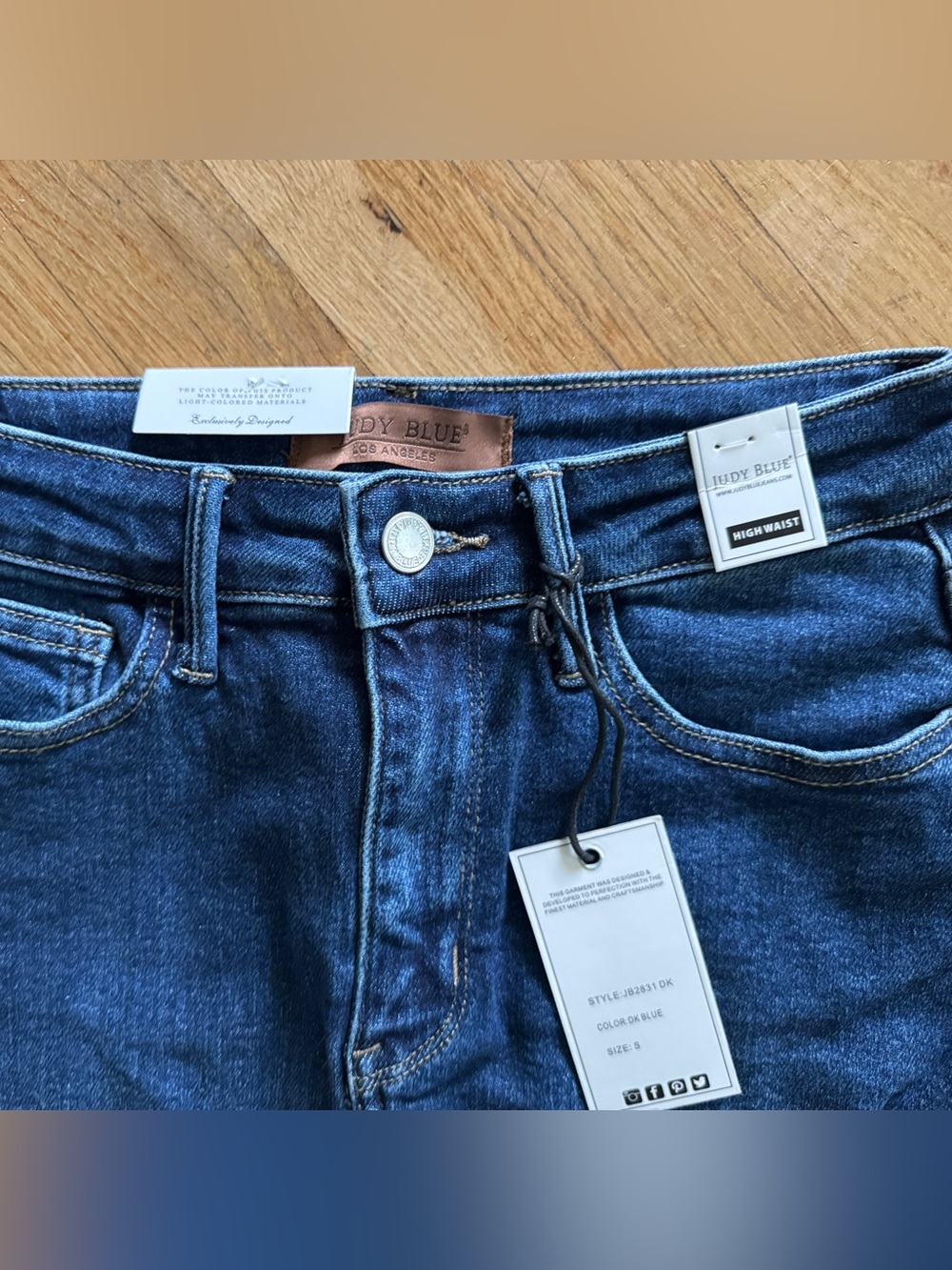 Judy Blue Stretch Denim Pencil Skirt Raw Hem JB2831 Dark Blue Size S - Picture 6 of 9